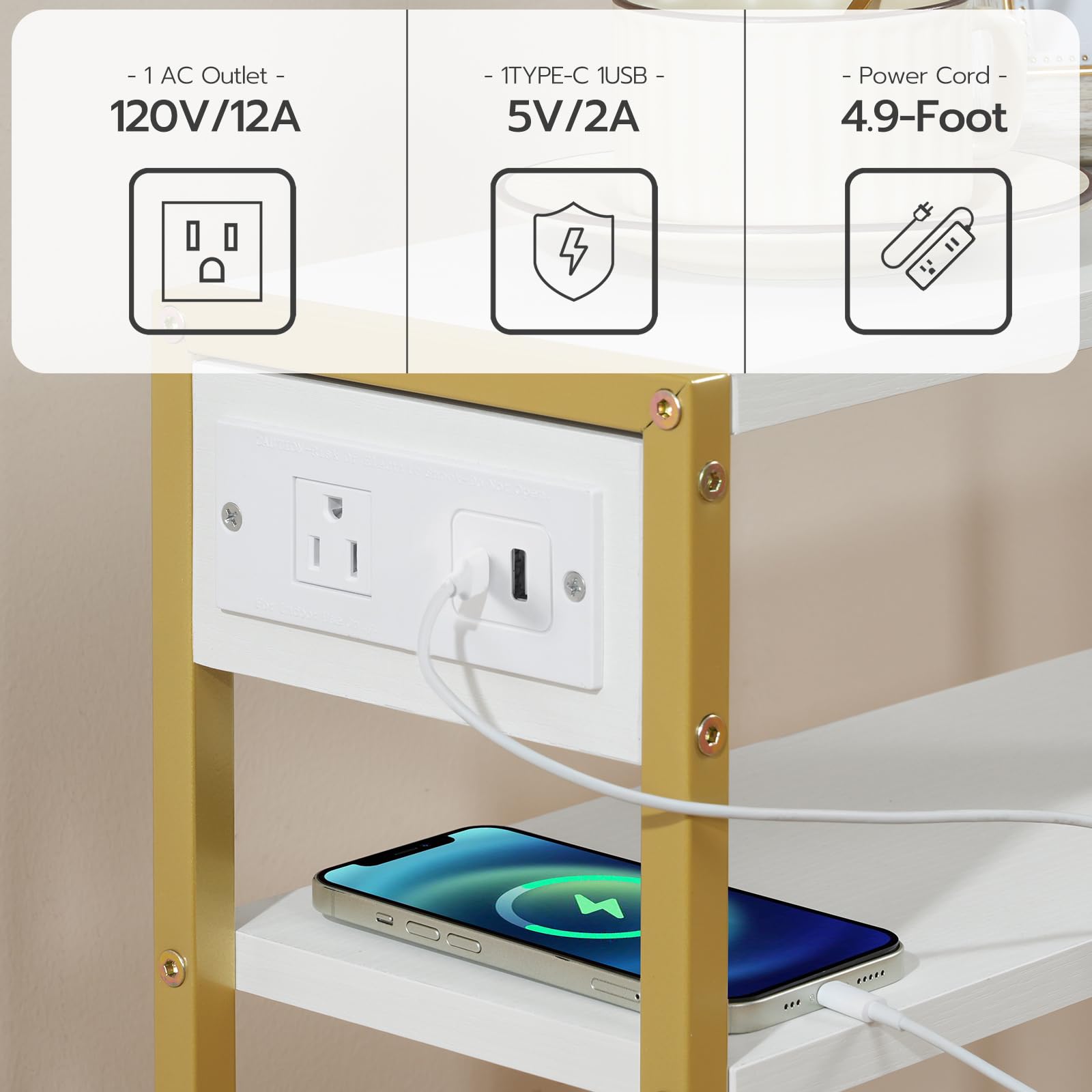 hoobro-dw102ubz01-table-d-appoint-blanche-dor-e-avec-prise image 5