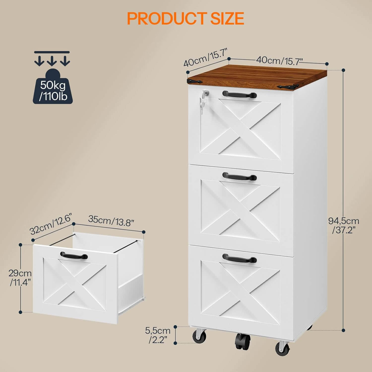hoobro-caisson-de-bureau-bois-blanc-3-tiroirs-a4 image 3