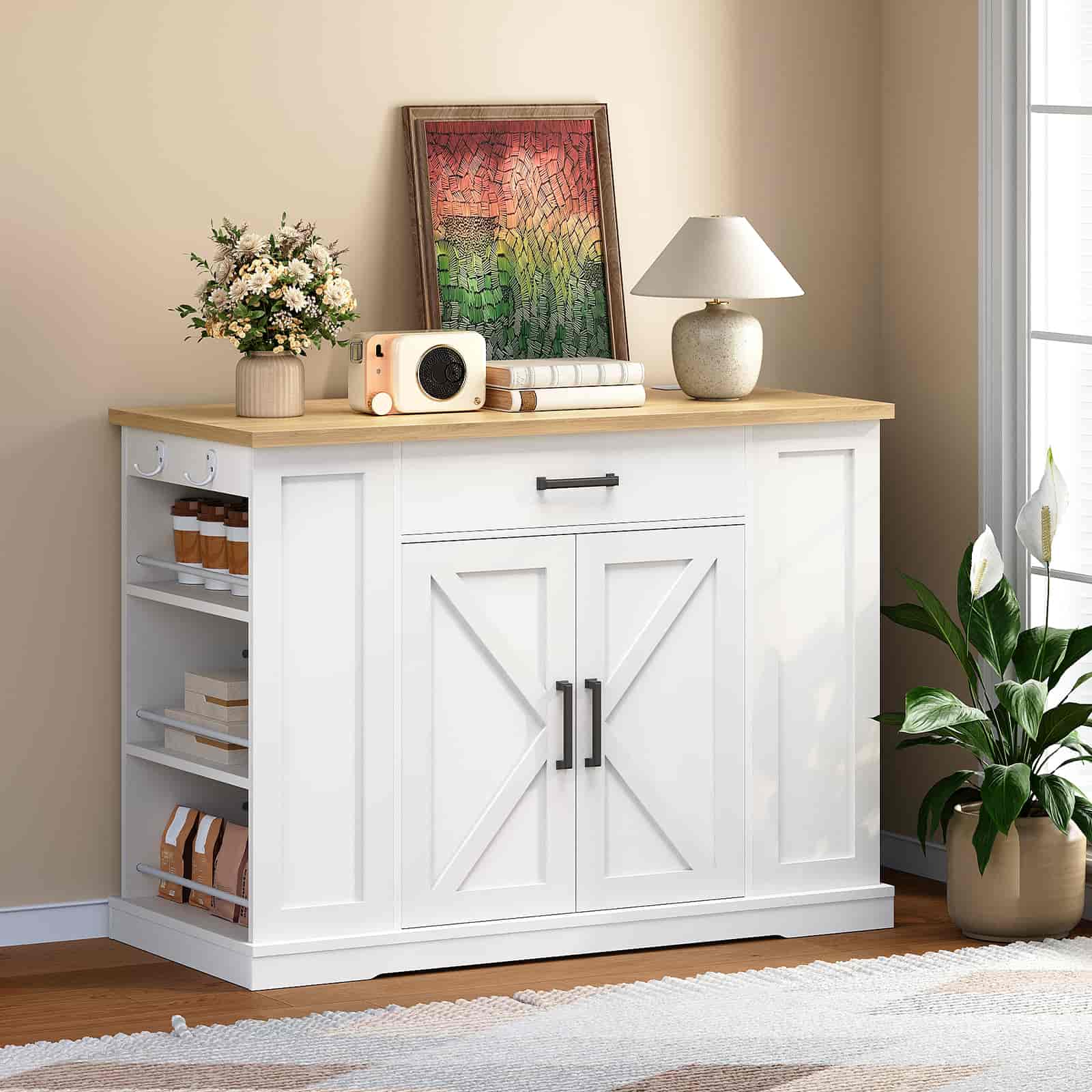 hoobro-lot-cuisine-roulant-120-cm-blanc-prise-tiroir image 5