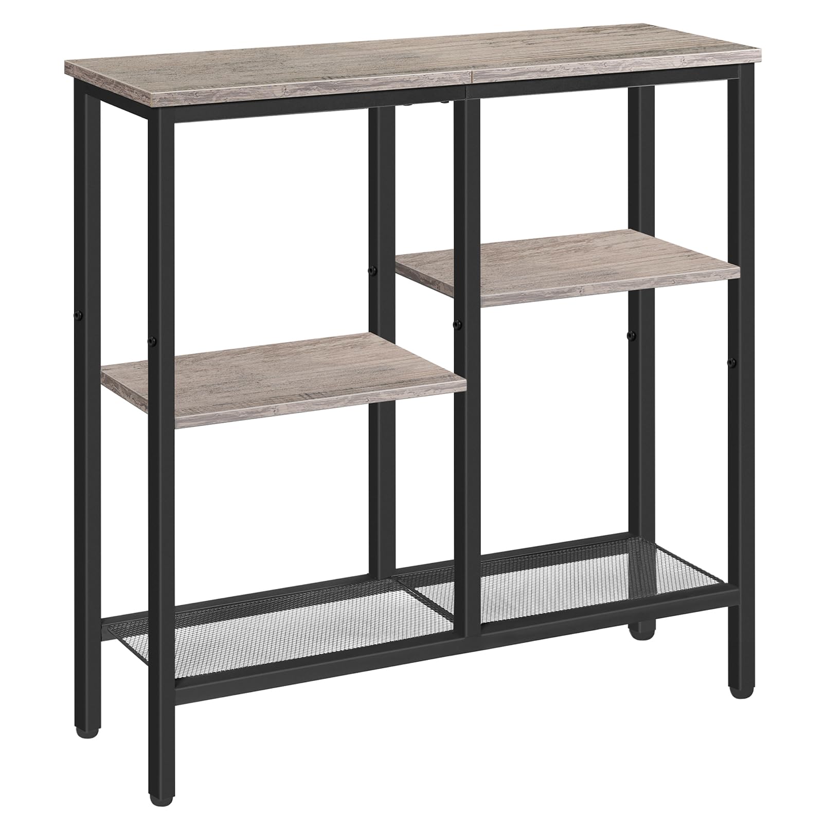 hoobro-console-table-4-niveaux-table-console-greige-troite image 1