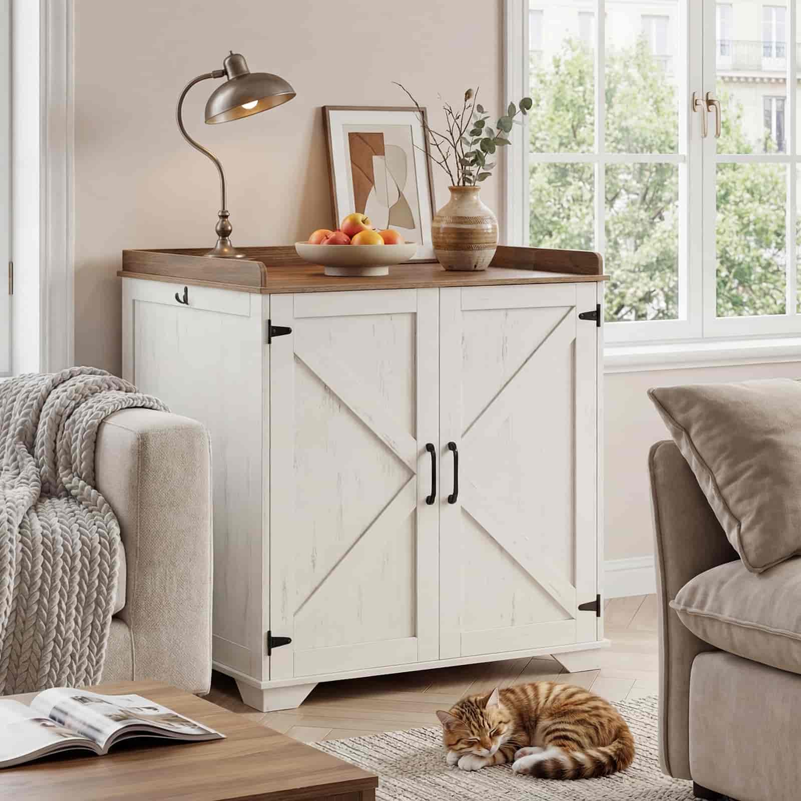 hoobro-pet-furniture-meuble-liti-re-automatique-blanc-prises image 6