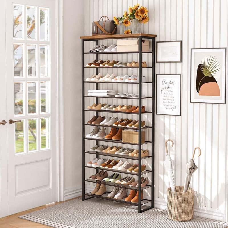 hoobro-shoe-racks-meuble-chaussures-marron-12-niveaux image 5