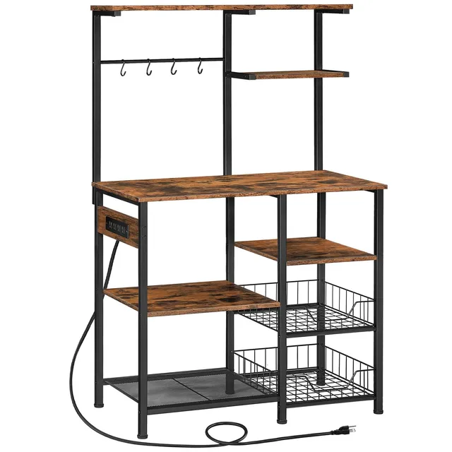 hoobro-kitchen-furniture-desserte-6-niveaux-marron image 1