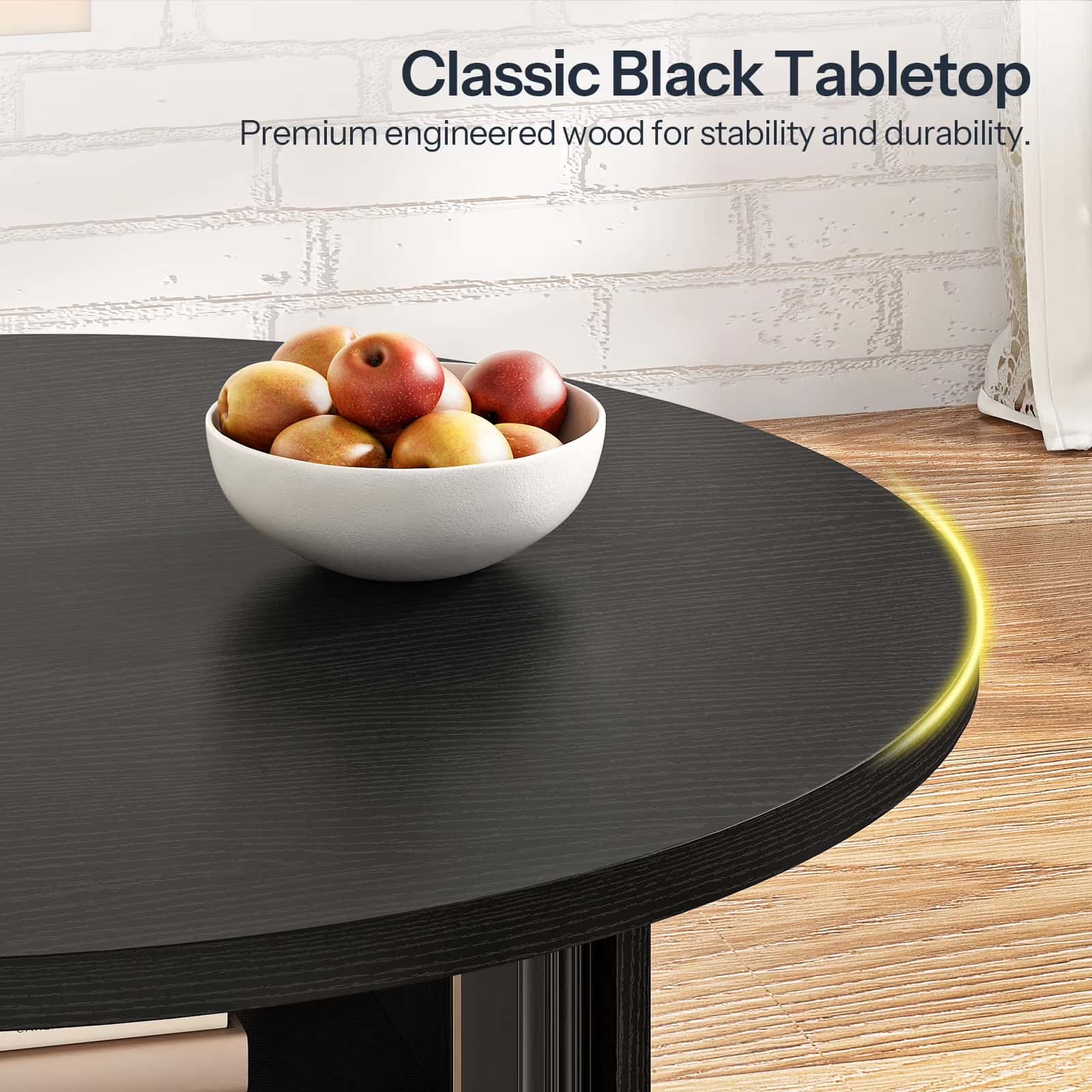 hoobro-table-basse-ronde-noire-avec-rangement-80-cm image 7