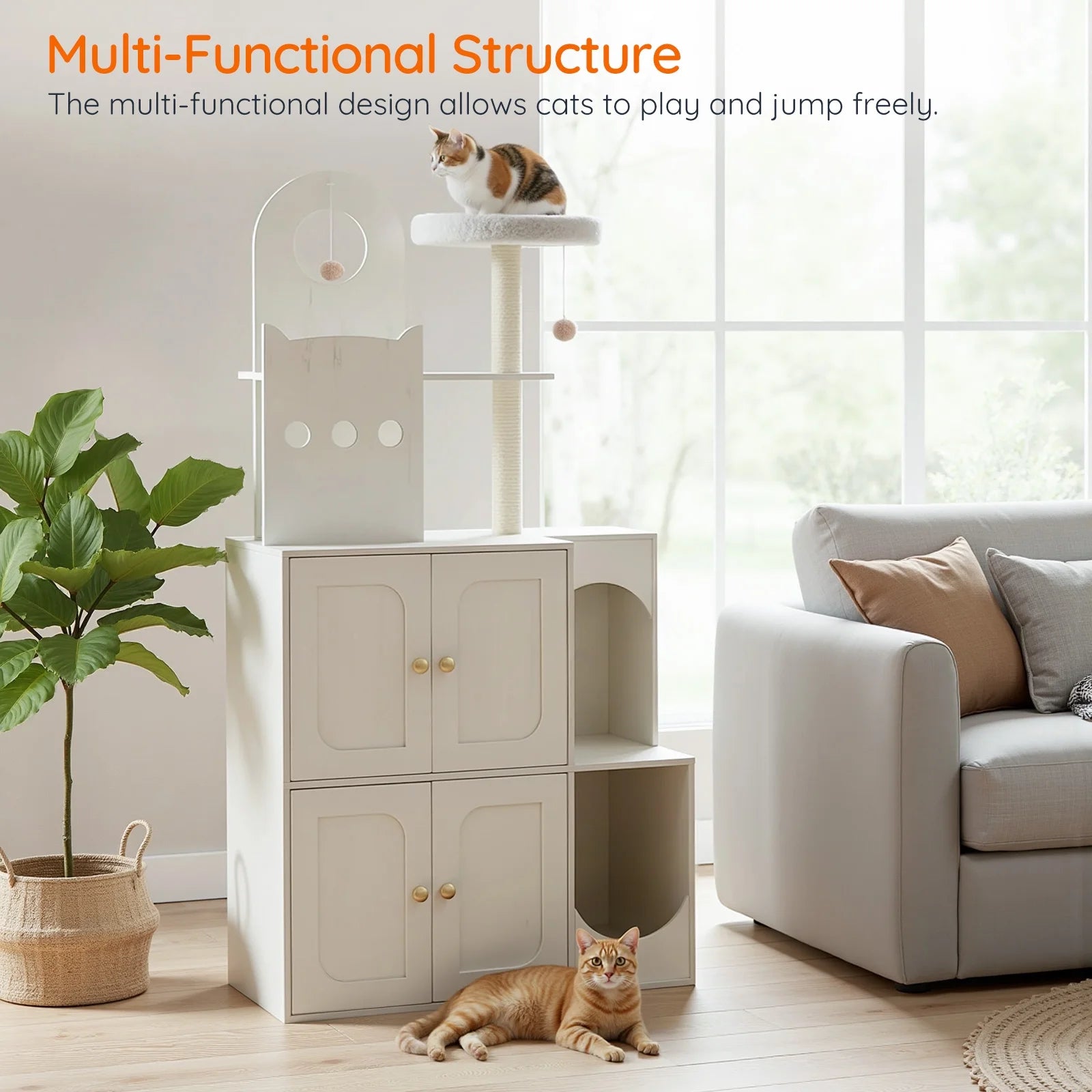 hoobro-pet-furniture-arbre-chat-blanc-cache-liti-re-double image 6