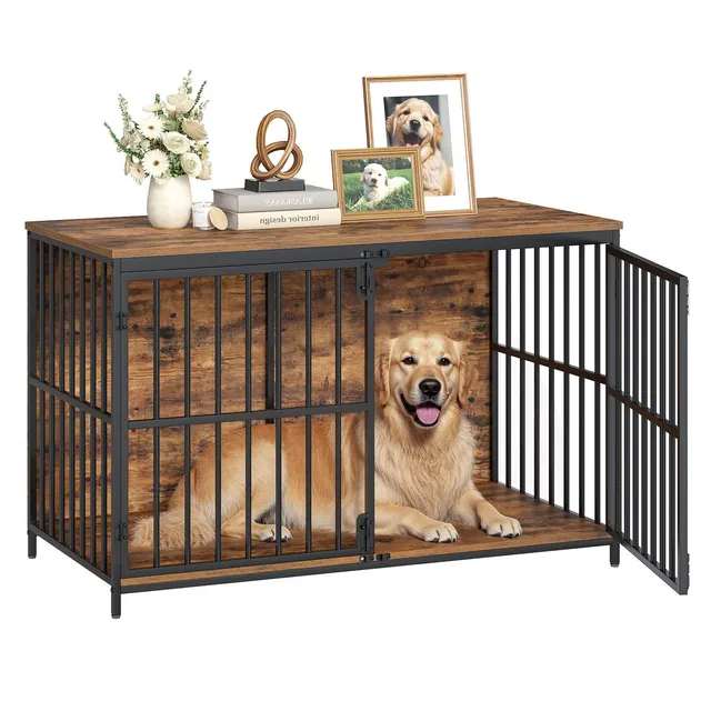 hoobro-pet-furniture-cage-chien-meuble-marron-118-cm-cadre-m-tal image 1