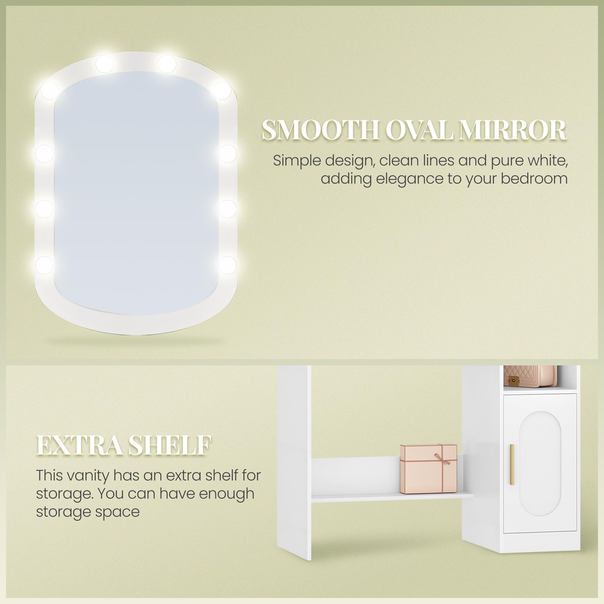 hexcelen-coiffeuse-miroir-ovale-led-table-maquillage-blanc-90-cm image 6