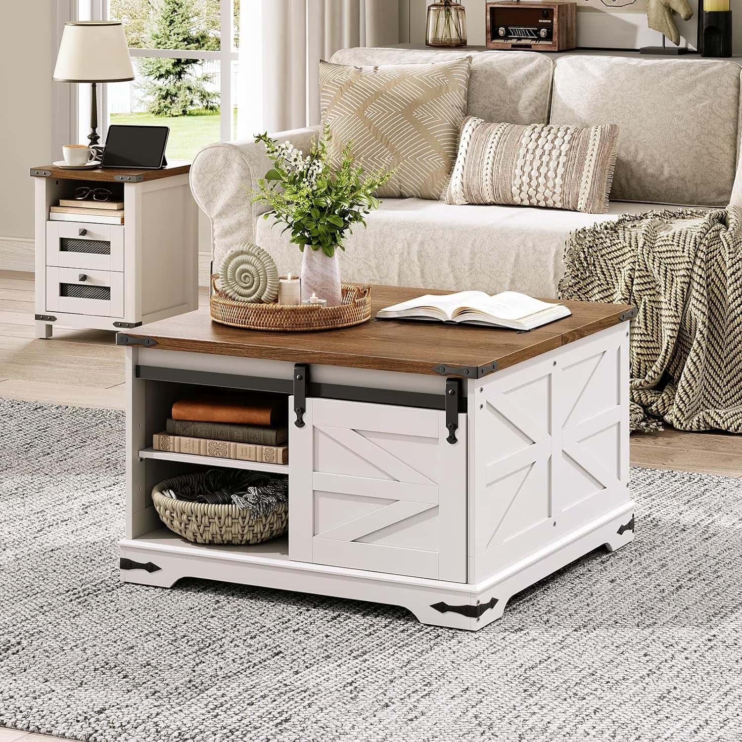 hoobro-coffee-tables-table-basse-blanche-plateau-relevable-carr-e image 6