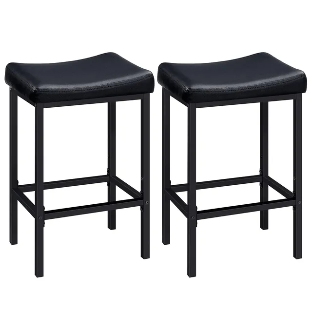 hoobro-bar-stools-lot-2-tabourets-bar-noirs-selle image 1