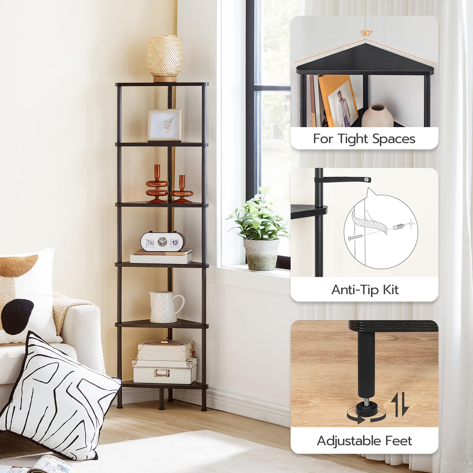 hoobro-bookshelves-tag-re-angle-6-niveaux-noir-industriel image 6