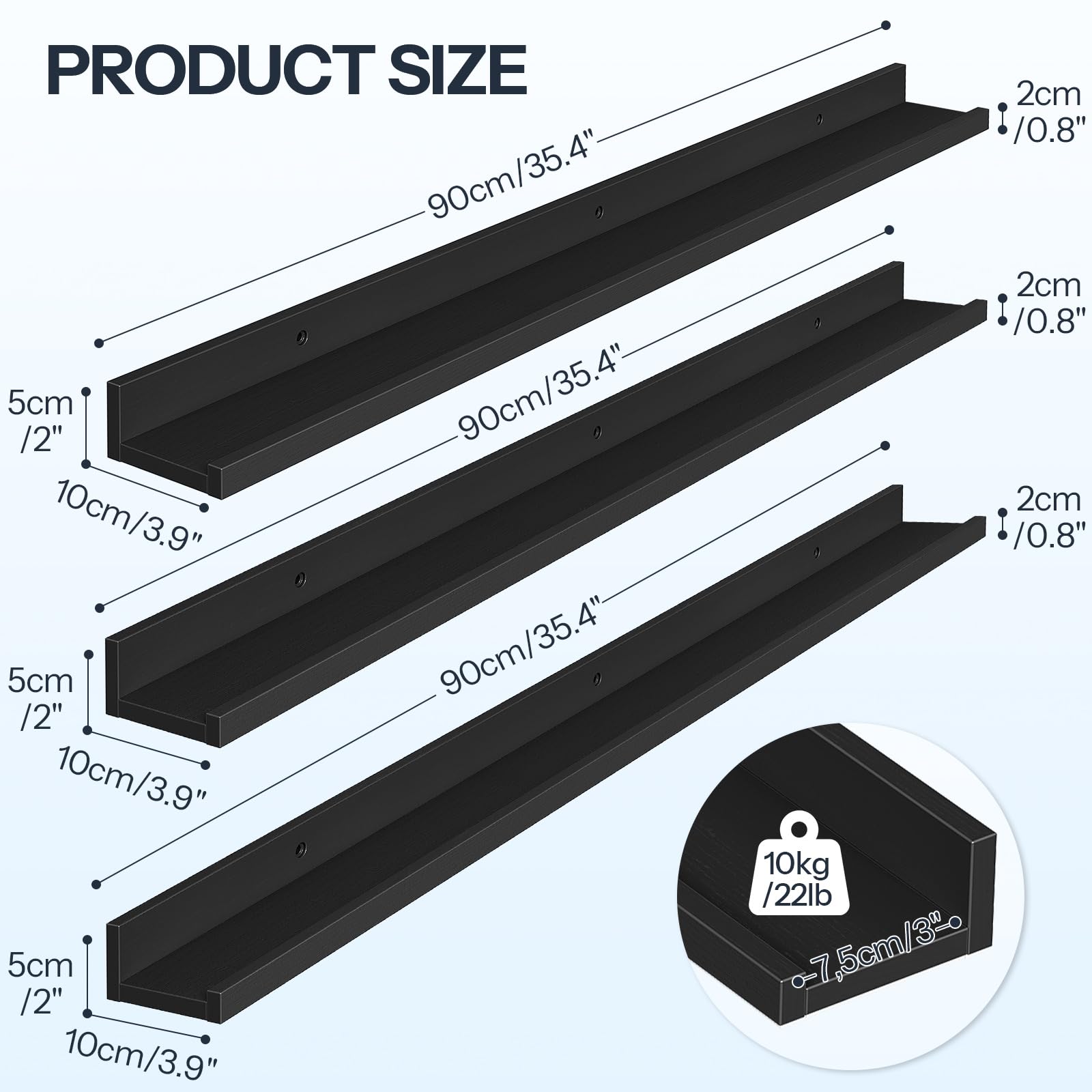 hoobro-tag-res-murales-flottantes-lot-de-3-noires-90-cm image 3