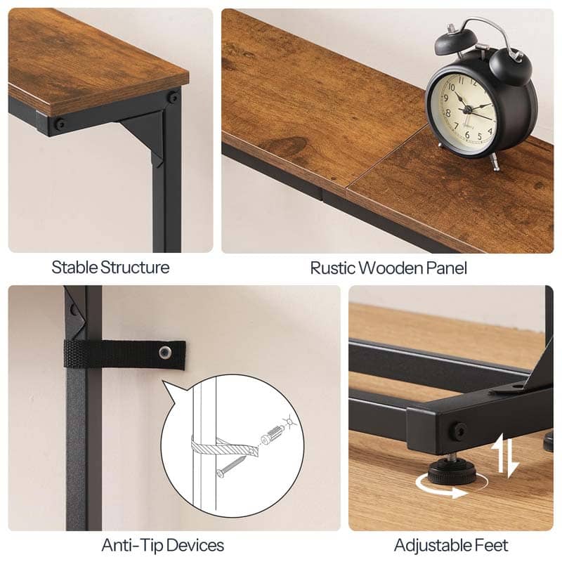 hoobro-console-table-console-troite-marron-avec-prises image 8