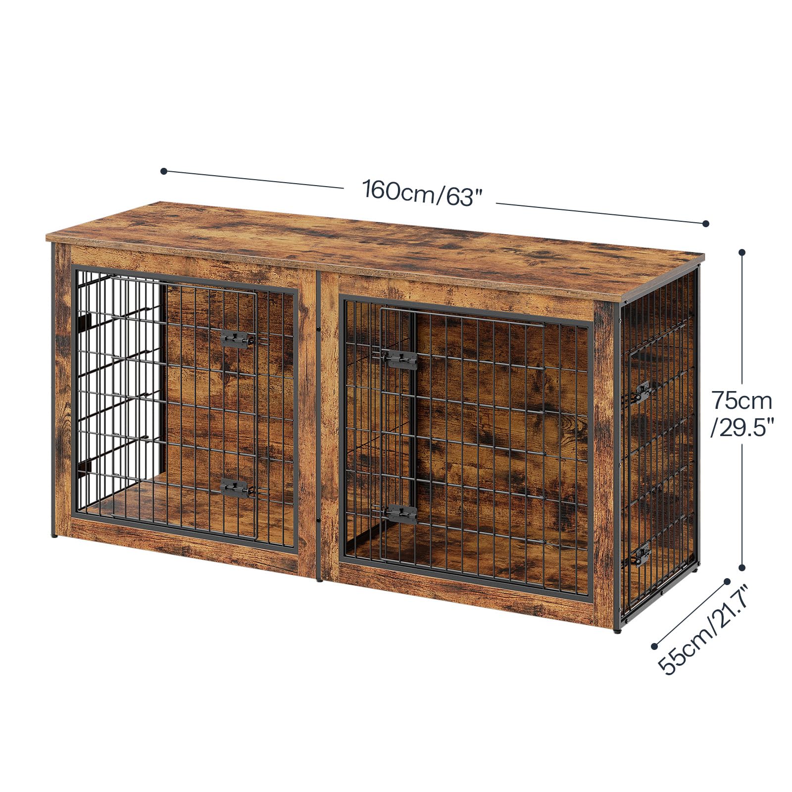 hoobro-pet-furniture-niche-chien-double-marron-160-cm-s-parateur image 1