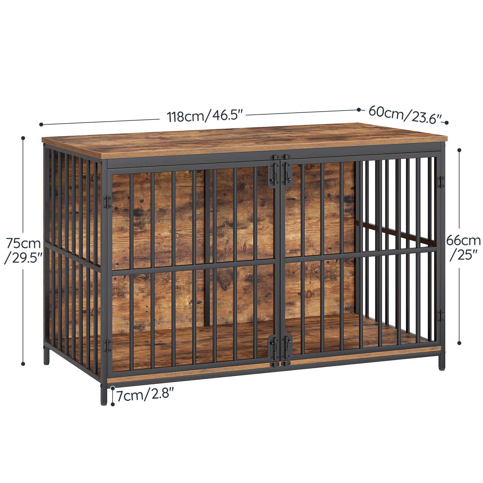 hoobro-pet-furniture-cage-chien-meuble-marron-118-cm-cadre-m-tal image 3