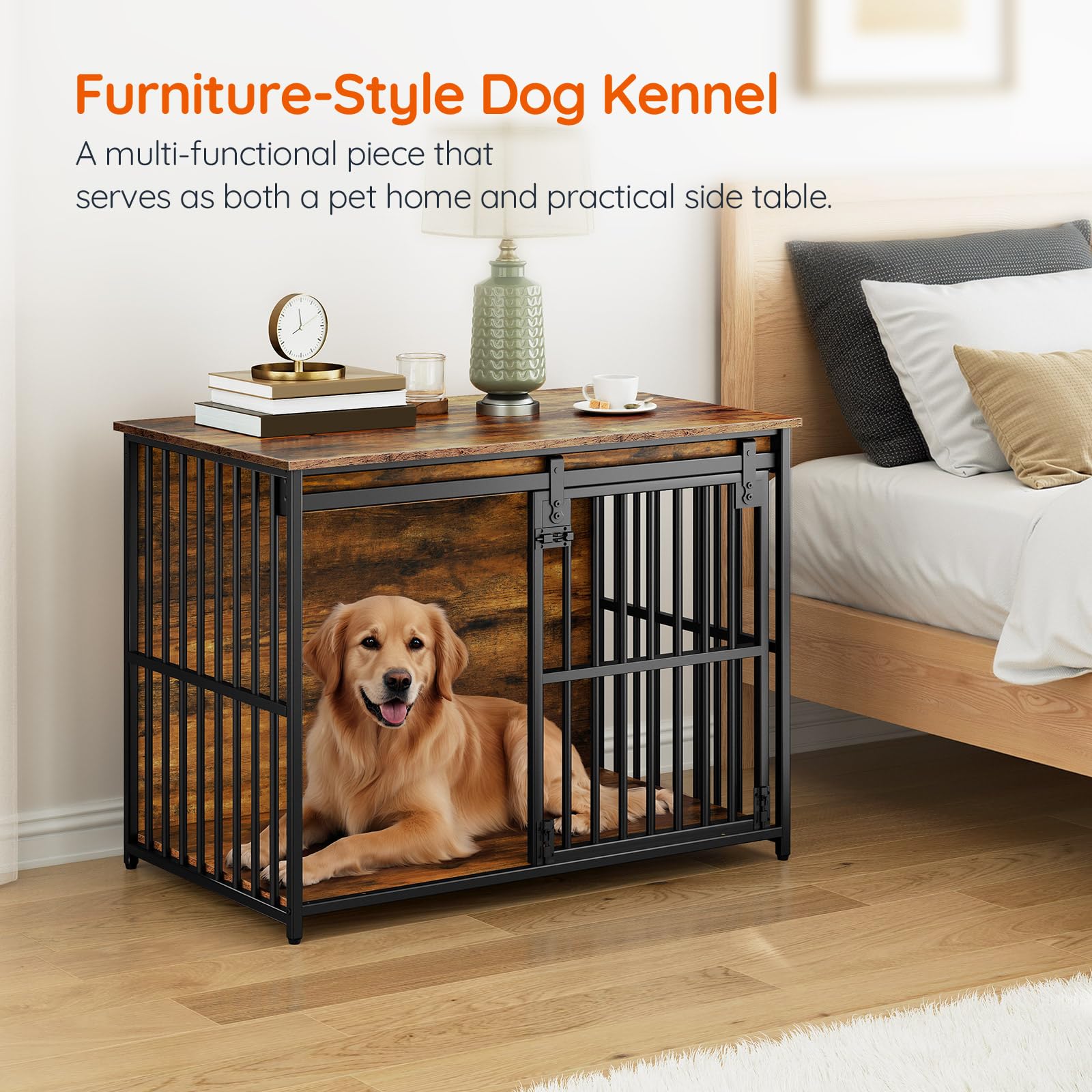 hoobro-pet-furniture-niche-chien-36-6-pouces-marron-cage image 5