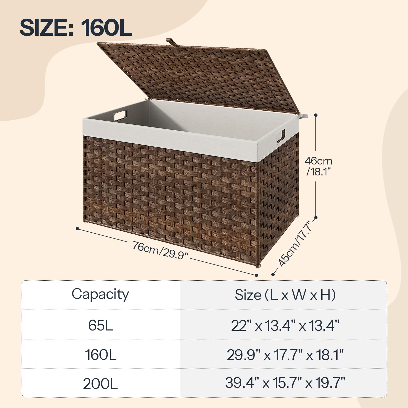 hoobro-panier-linge-160l-marron-couvercle-poign-es image 7