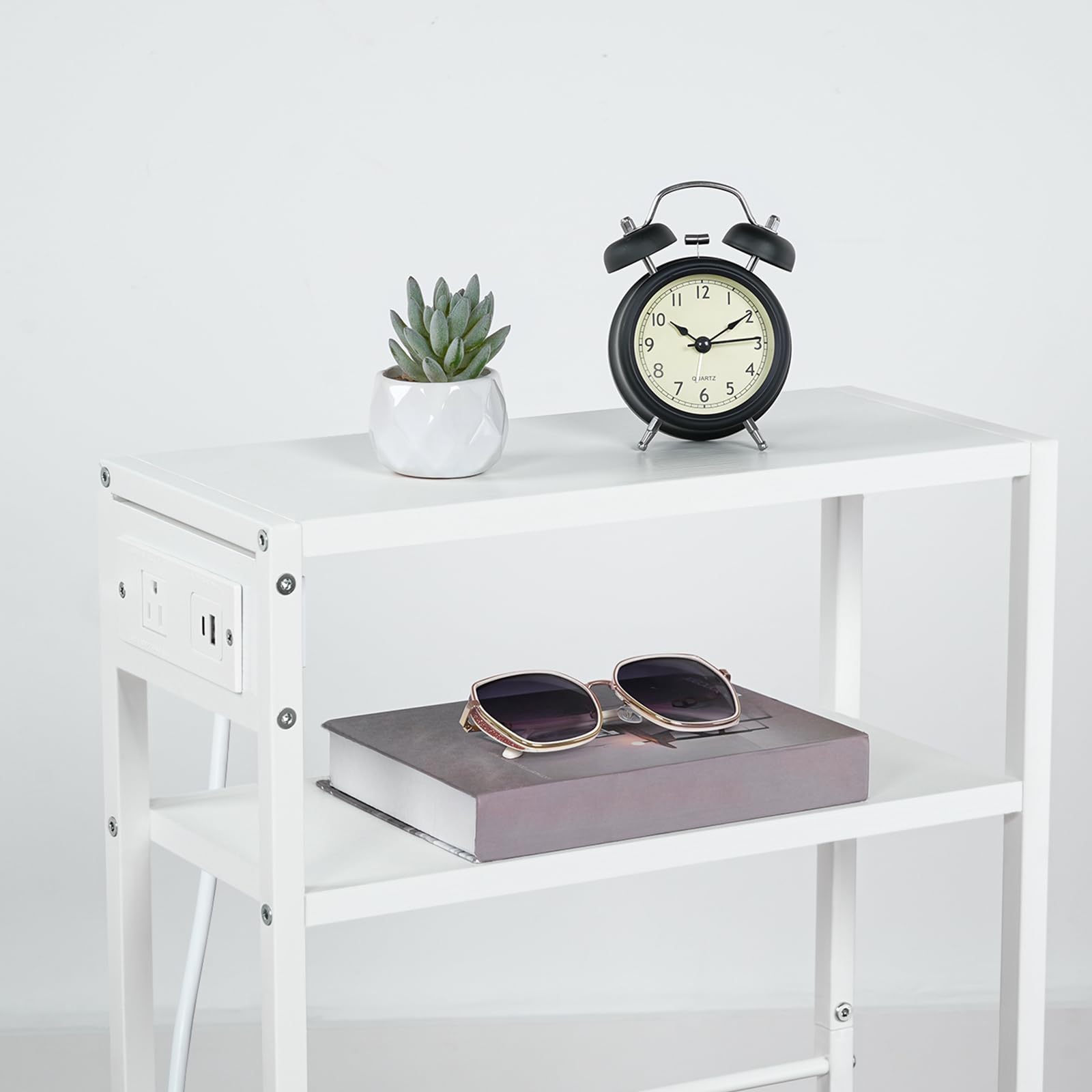 hoobro-wt102ubz01-table-d-appoint-blanche-avec-prise-usb image 7