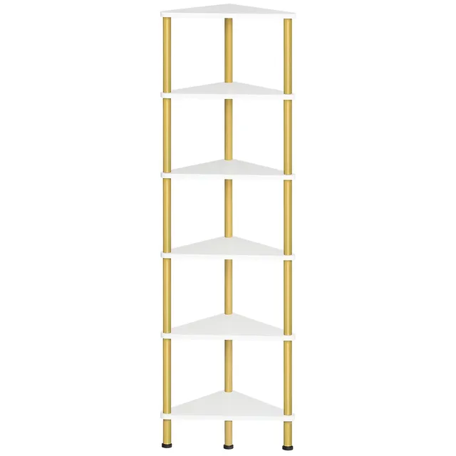 hoobro-bookshelves-dw36cj01-tag-re-angle-6-niveaux-blanc image 1