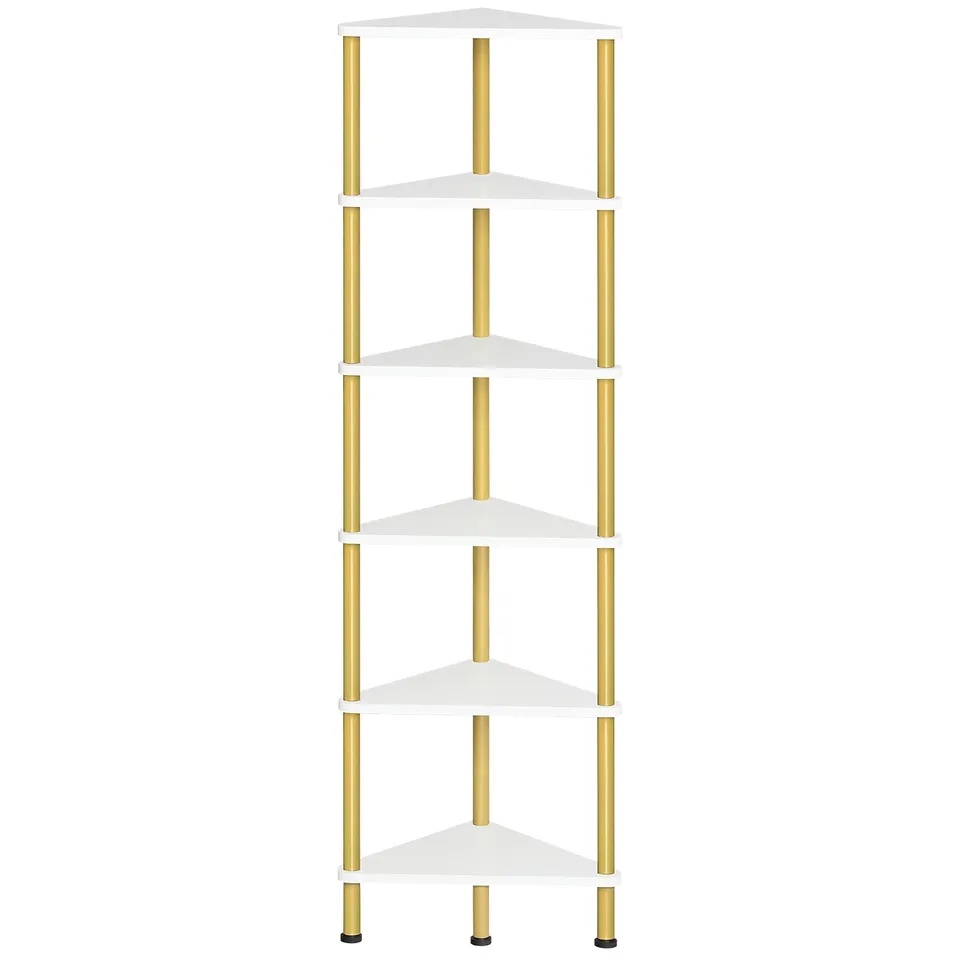 hoobro-bookshelves-dw36cj01-tag-re-angle-6-niveaux-blanc image 1