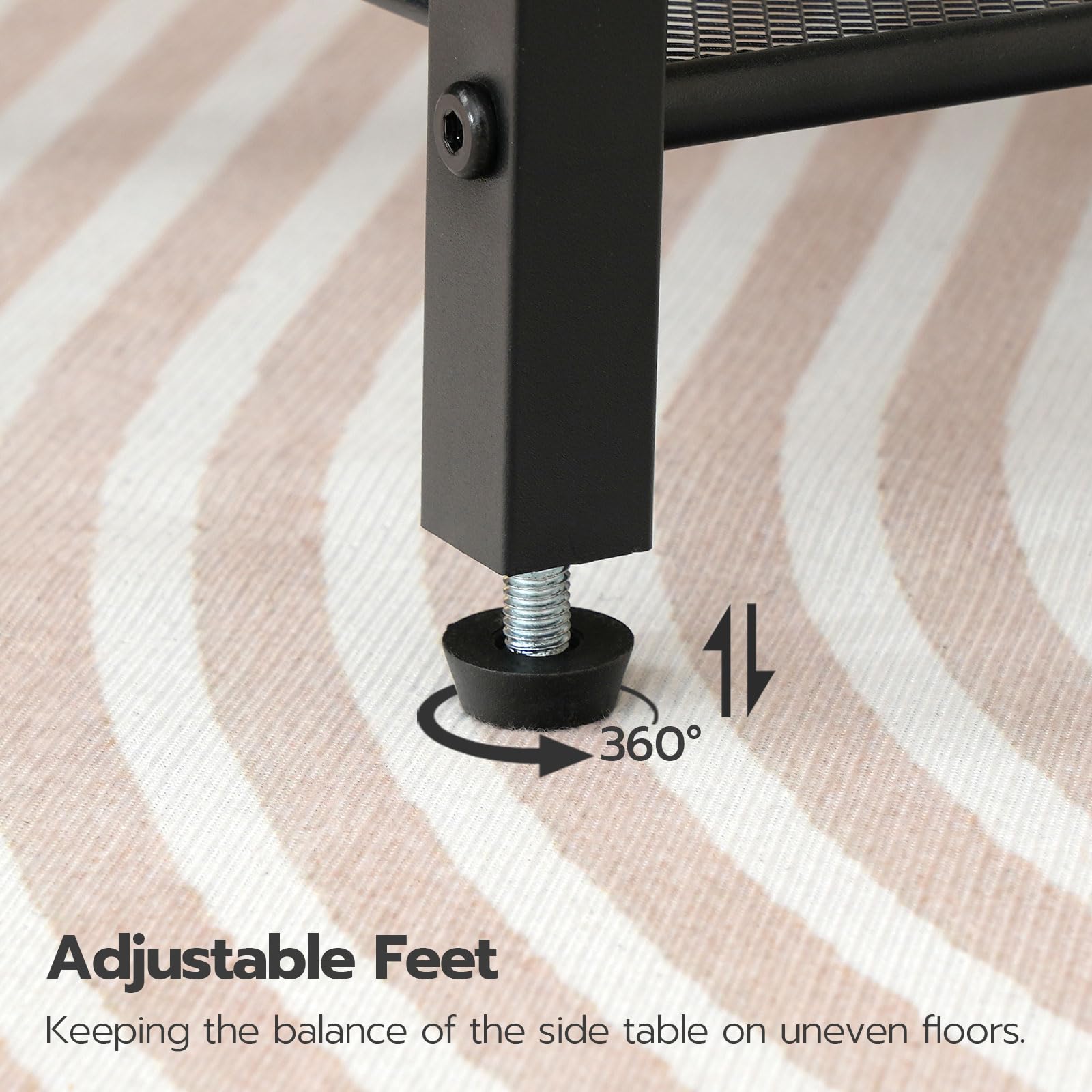 hoobro-side-tables-bout-canap-haut-marron-usb image 7