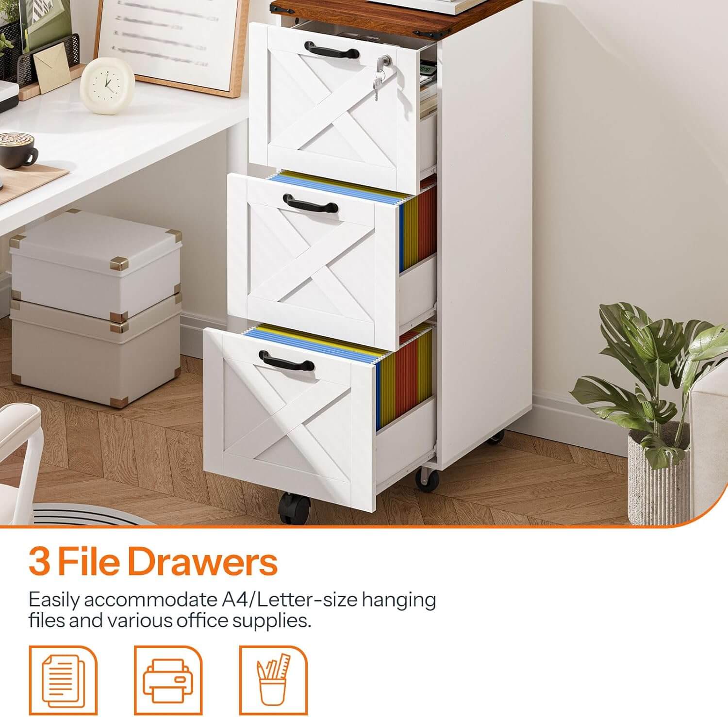hoobro-caisson-de-bureau-bois-blanc-3-tiroirs-a4 image 6