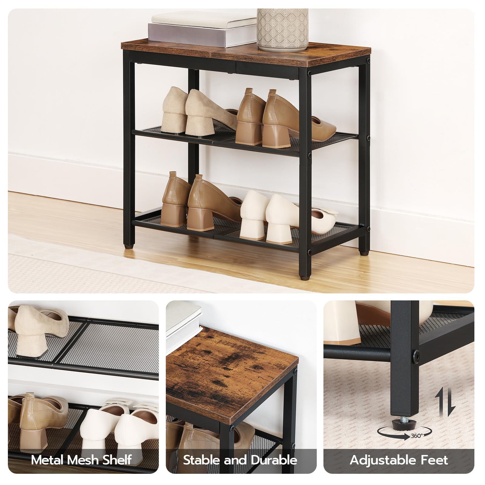hoobro-shoe-racks-meuble-chaussures-3-niveaux-marron-m-tal image 8
