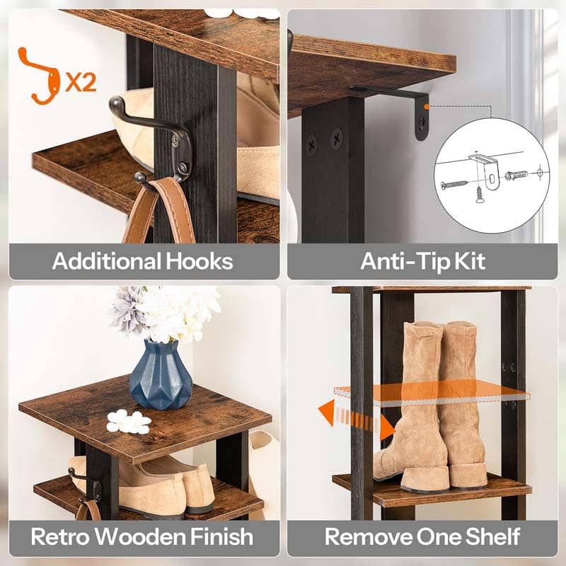 hoobro-shoe-racks-8-tier-meuble-chaussures-marron image 8