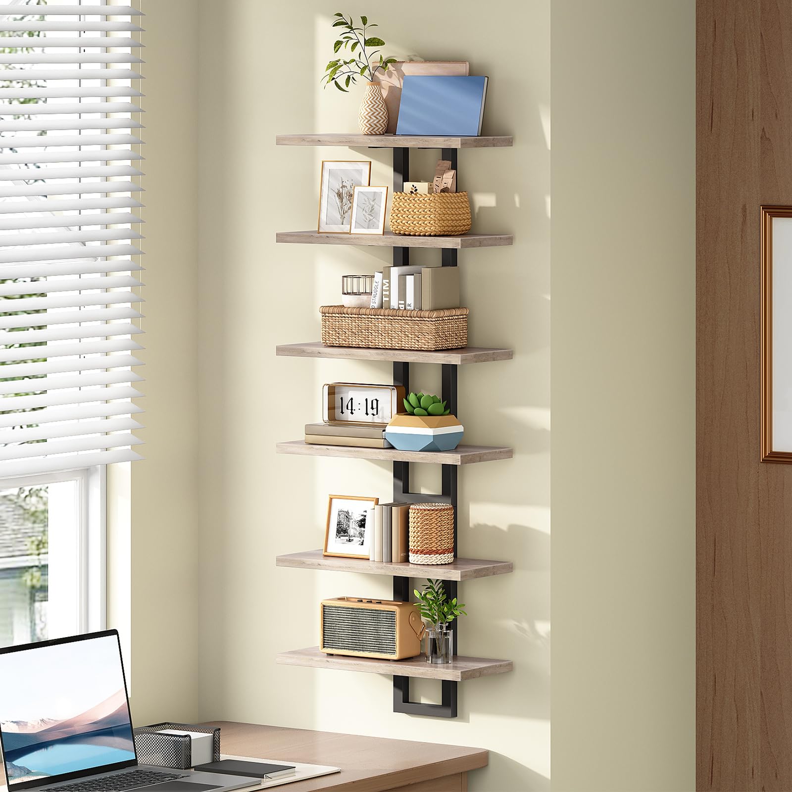 hoobro-storage-racks-tag-re-murale-15-pouces-greige-lot-3 image 4