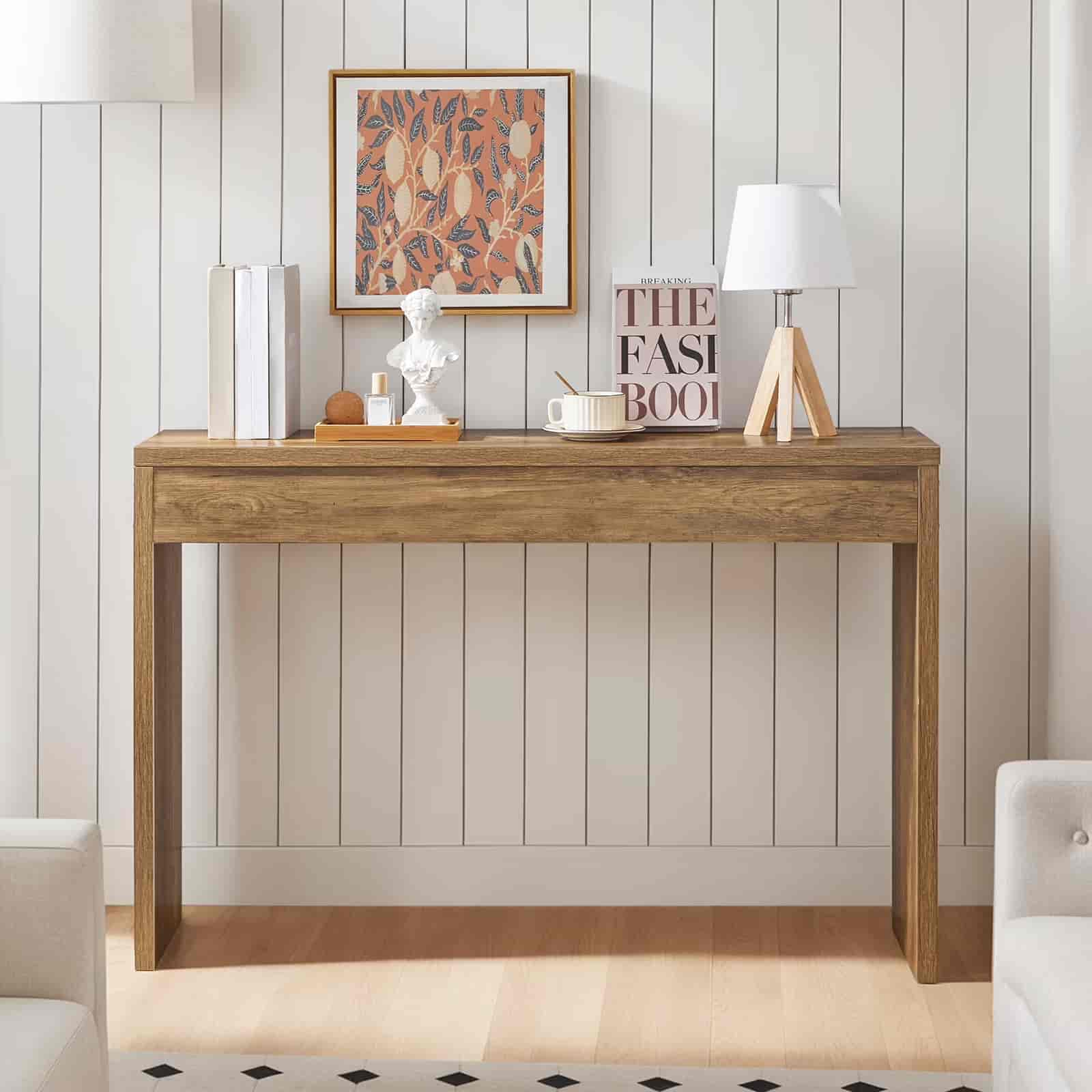 hoobro-console-table-120-cm-console-entr-e-marron-minimaliste image 7
