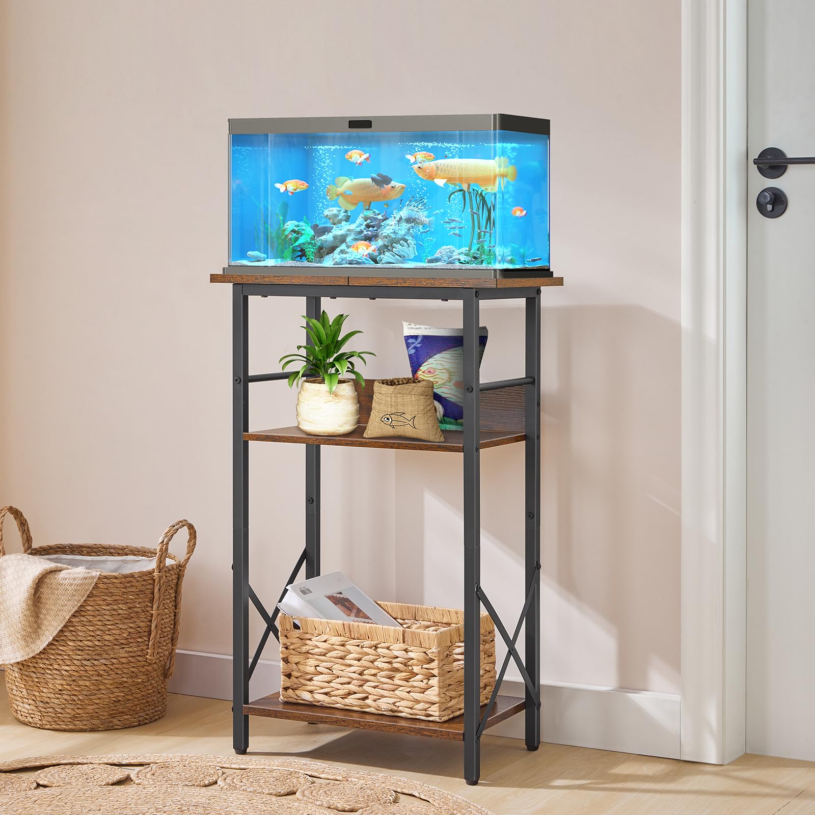 hoobro-fish-tank-stands-support-aquarium-10-gallons-marron image 2