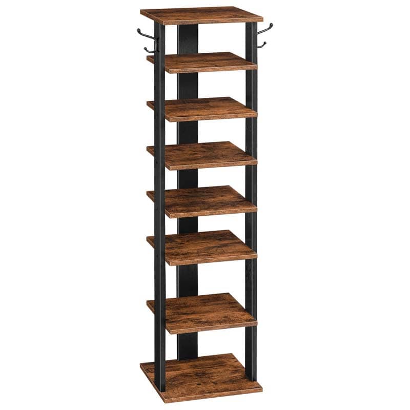 hoobro-shoe-racks-8-tier-meuble-chaussures-marron image 1