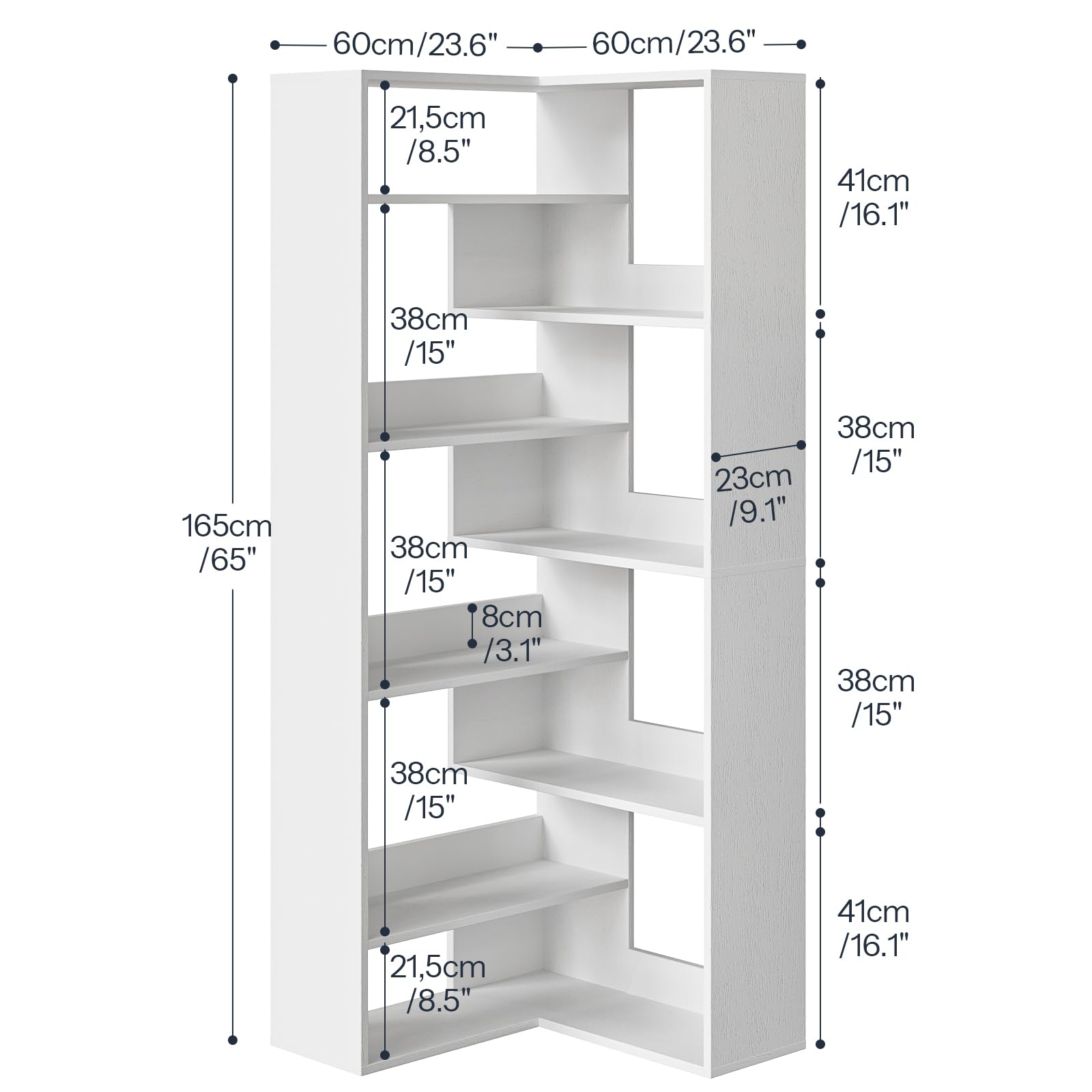 hoobro-biblioth-que-angle-blanche-9-niveaux image 1