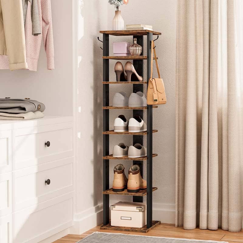 hoobro-shoe-racks-8-tier-meuble-chaussures-marron image 2