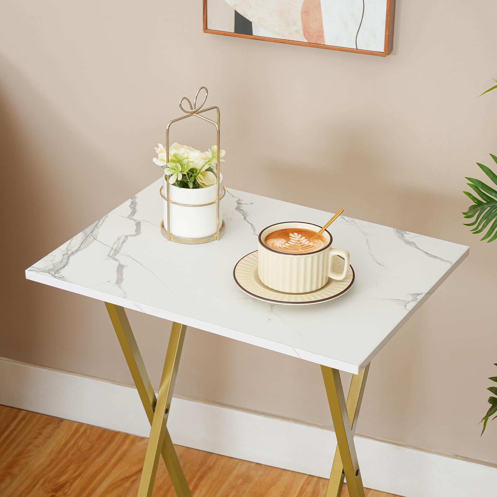 hoobro-tv-tray-tables-table-pliante-marbre-lot-de-2 image 7
