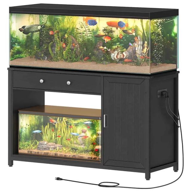 hoobro-meuble-aquarium-300l-noir-650lb-prise-usb-charge image 1