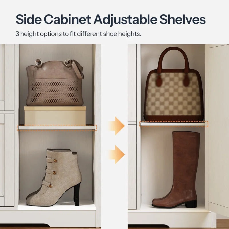hoobro-shoe-racks-meuble-chaussures-blanc-2-clapets image 8