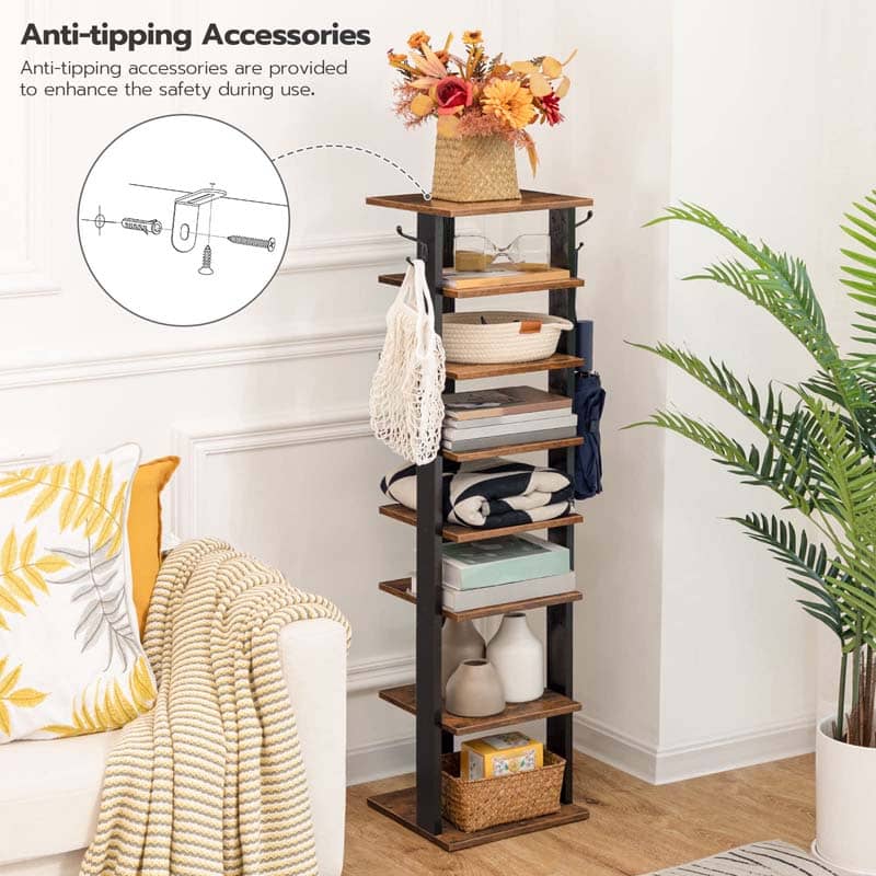 hoobro-shoe-racks-8-tier-meuble-chaussures-marron image 5