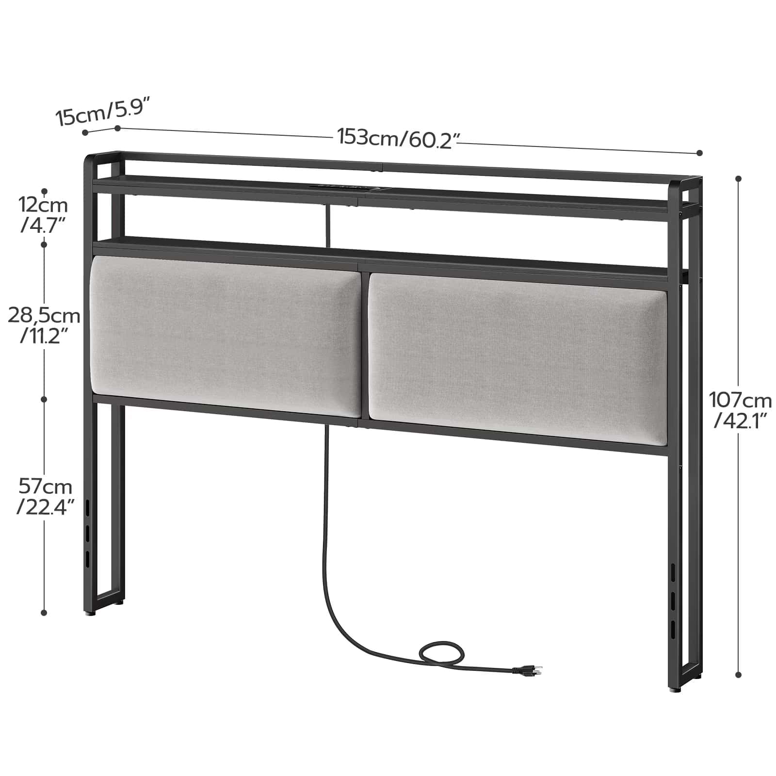 hoobro-headboards-t-te-de-lit-queen-grise-led-avec-prises image 4