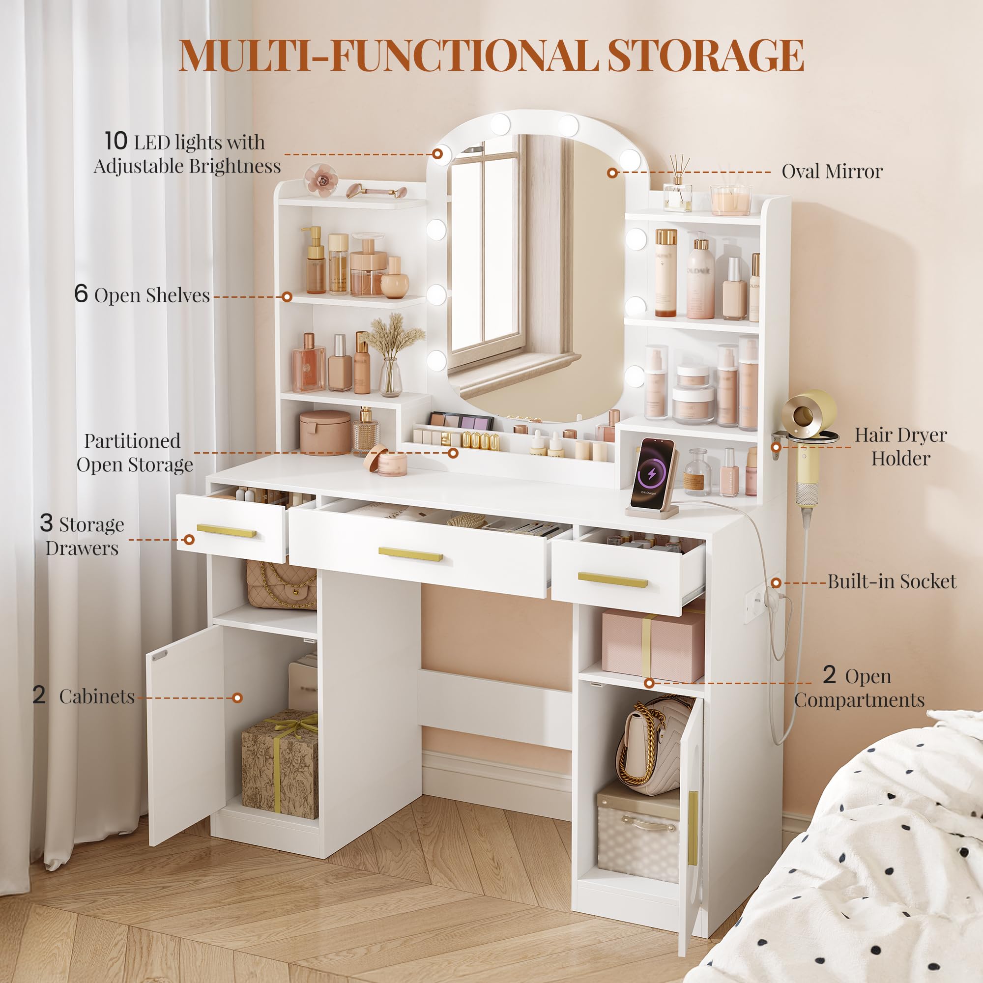 hexcelen-coiffeuse-avec-miroir-coiffeuse-blanche-led-108-cm image 6