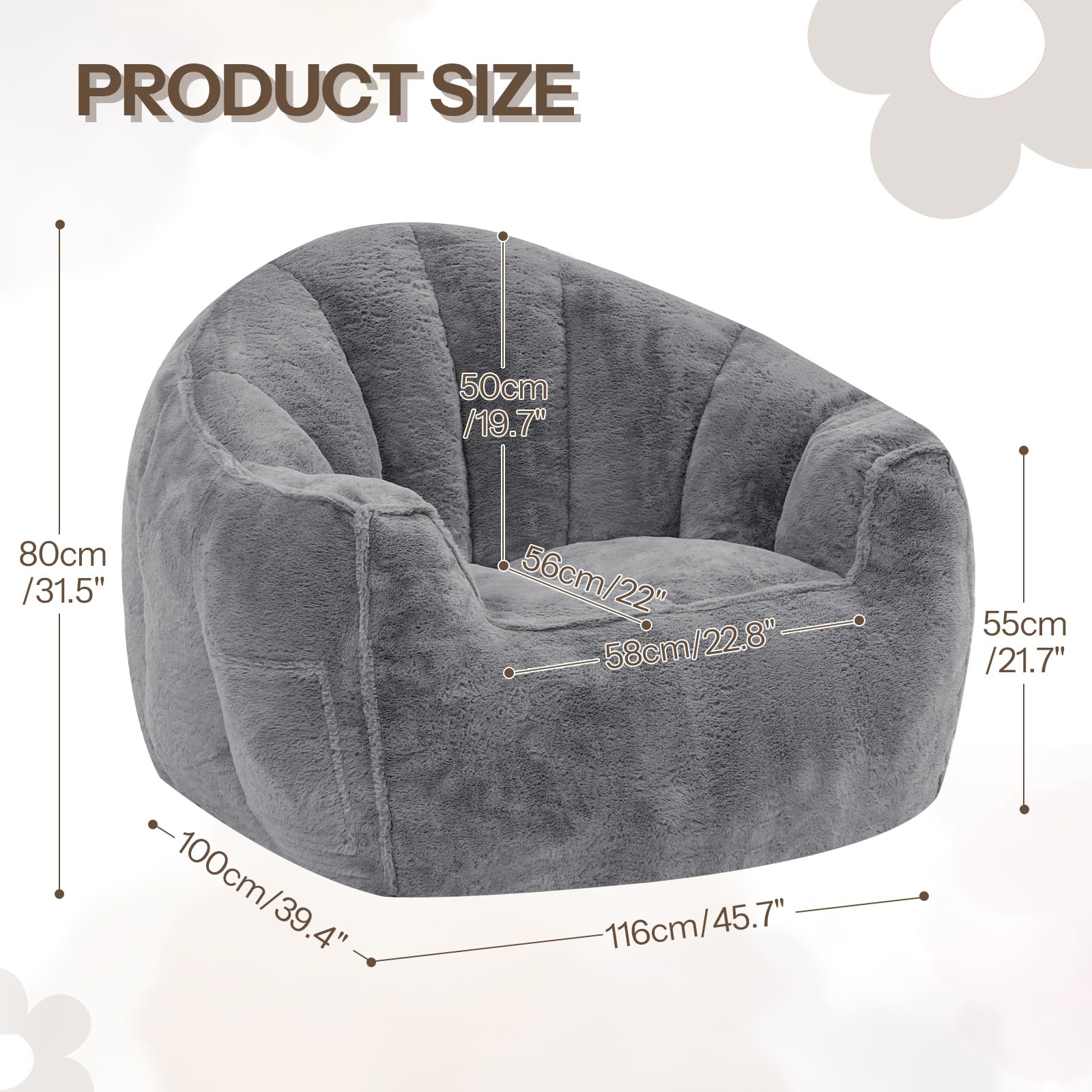 hoobro-pouf-g-ant-poire-adulte-fourrure-gris image 1