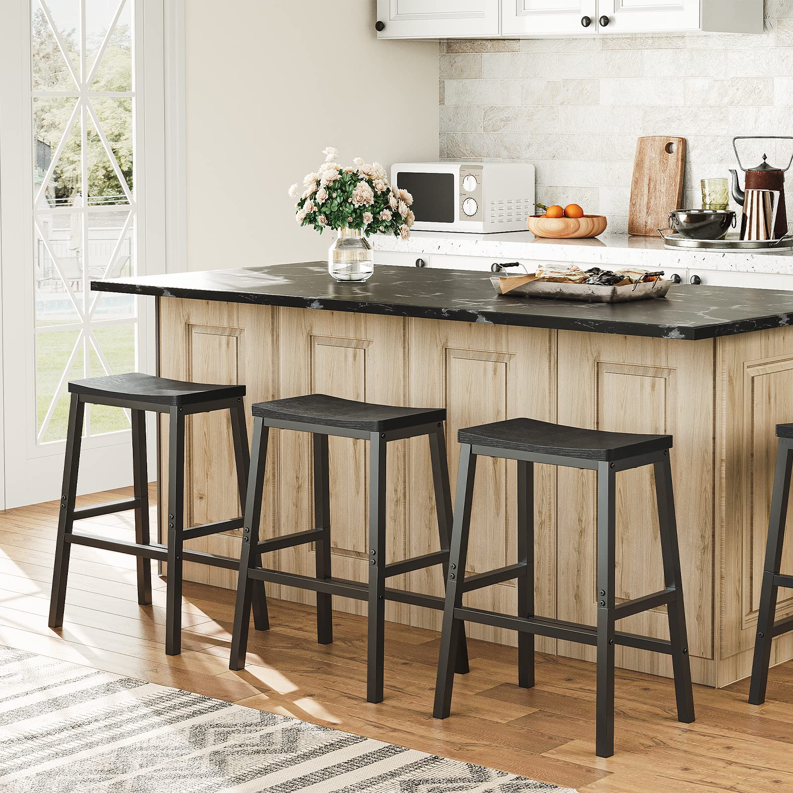 hoobro-bar-stools-bb02md01-lot-2-tabourets-bar-noir image 2