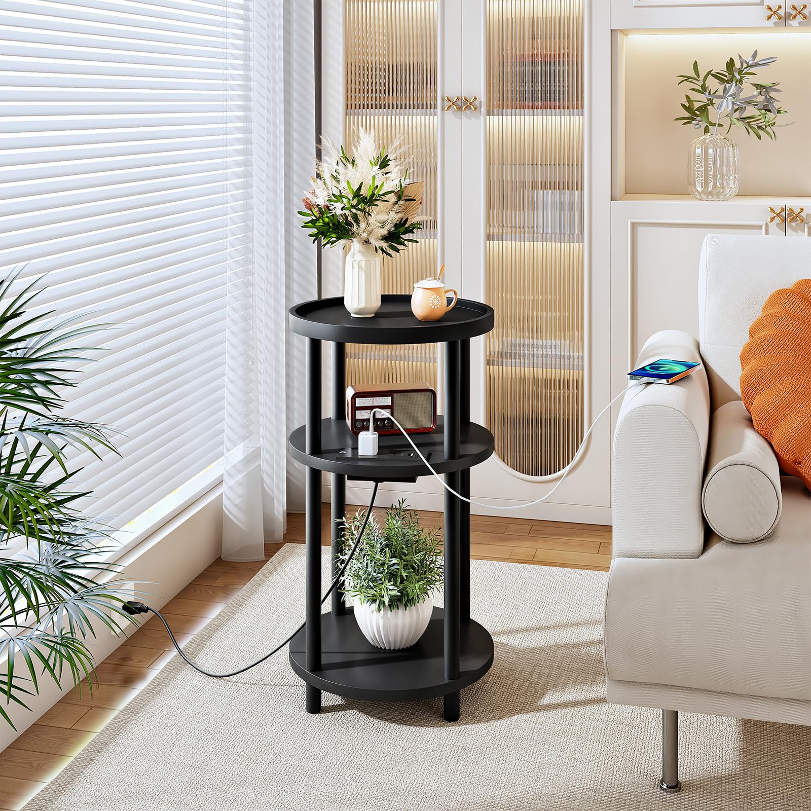 hoobro-table-d-appoint-ronde-bambou-noire-prise-charge image 4