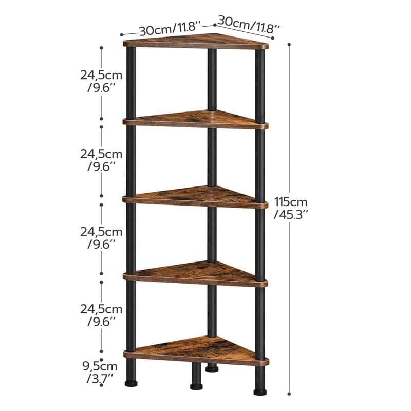 hoobro-bookshelves-5-tier-tag-re-angle-marron image 3