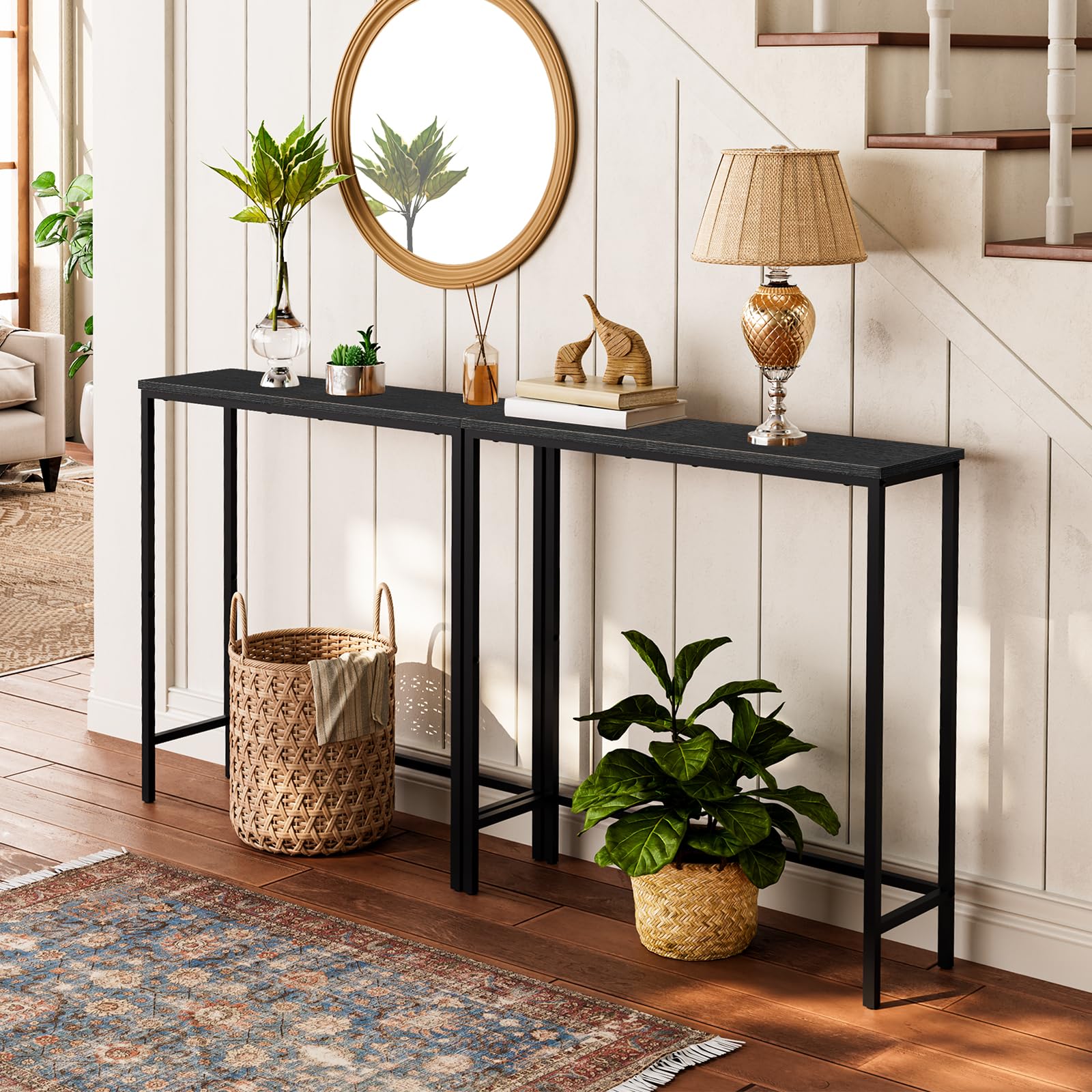 hoobro-console-table-slim-console-entr-e-noire-bois image 6