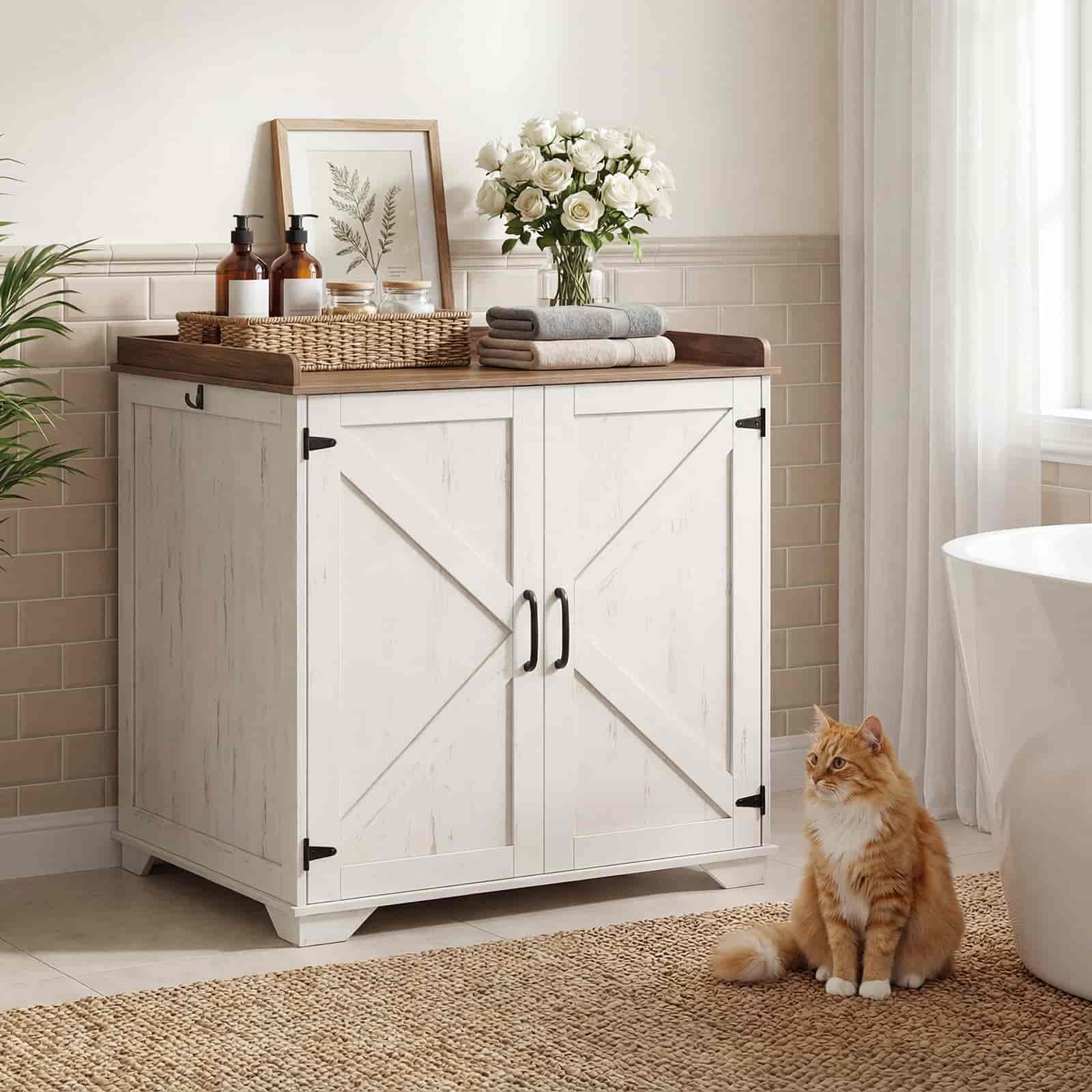 hoobro-pet-furniture-meuble-liti-re-automatique-blanc-prises image 5