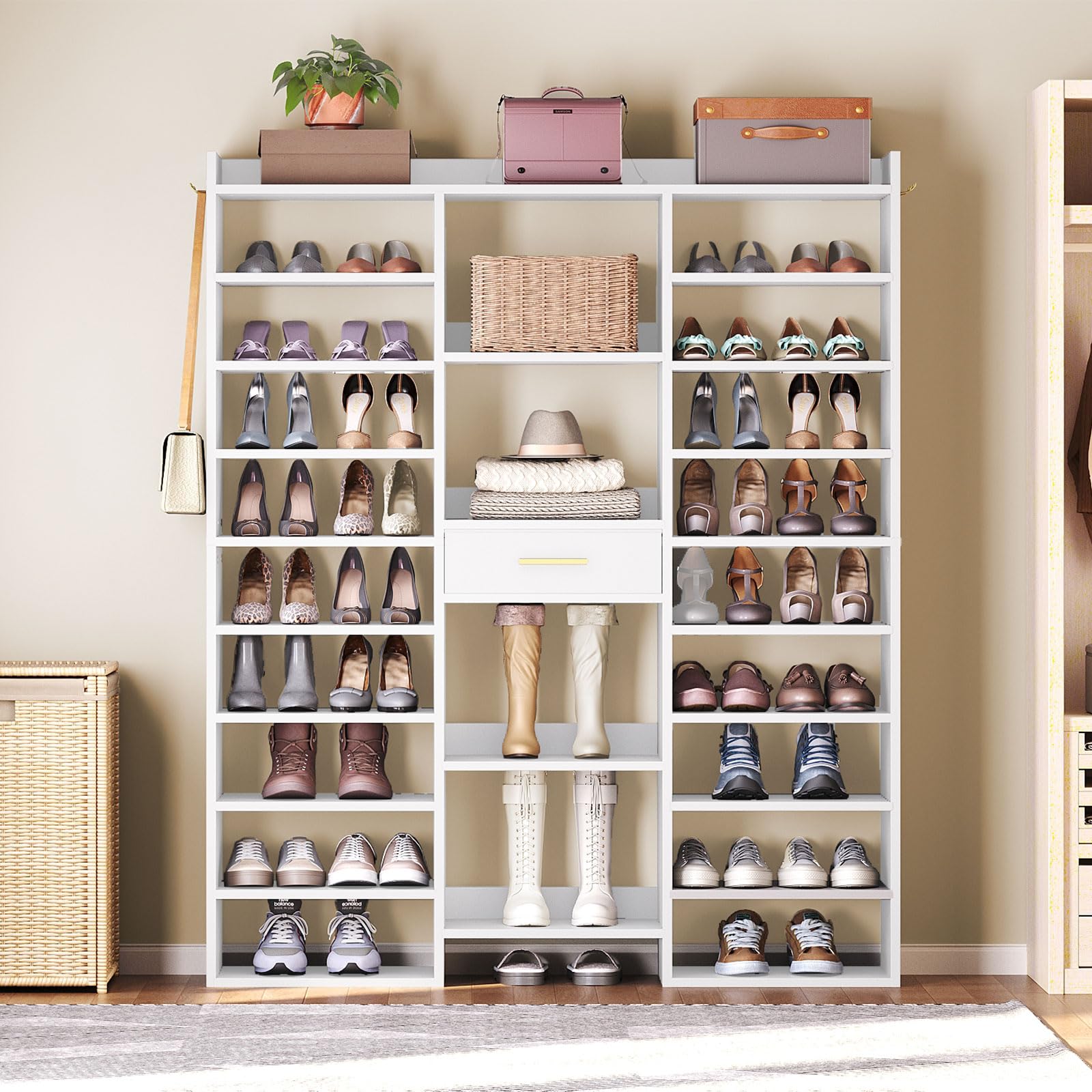 hoobro-shoe-racks-10-niveaux-meuble-chaussures-blanc-33-paires image 8