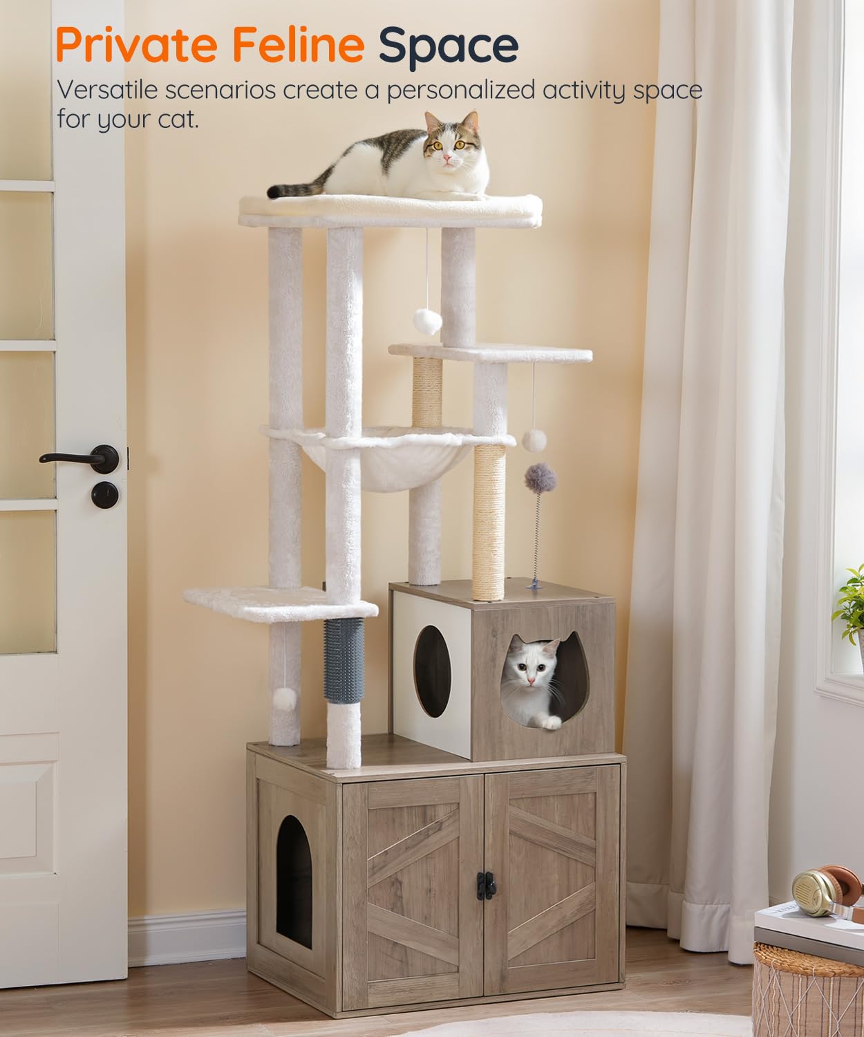 hoobro-pet-furniture-arbre-chat-greige-liti-re-sisal image 5