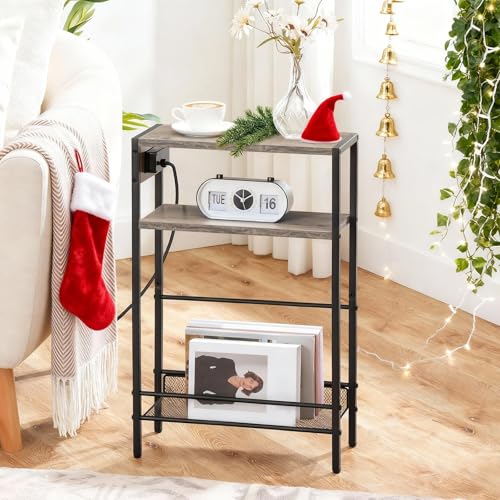 hoobro-side-tables-table-d-appoint-troite-greige-avec-prise image 4