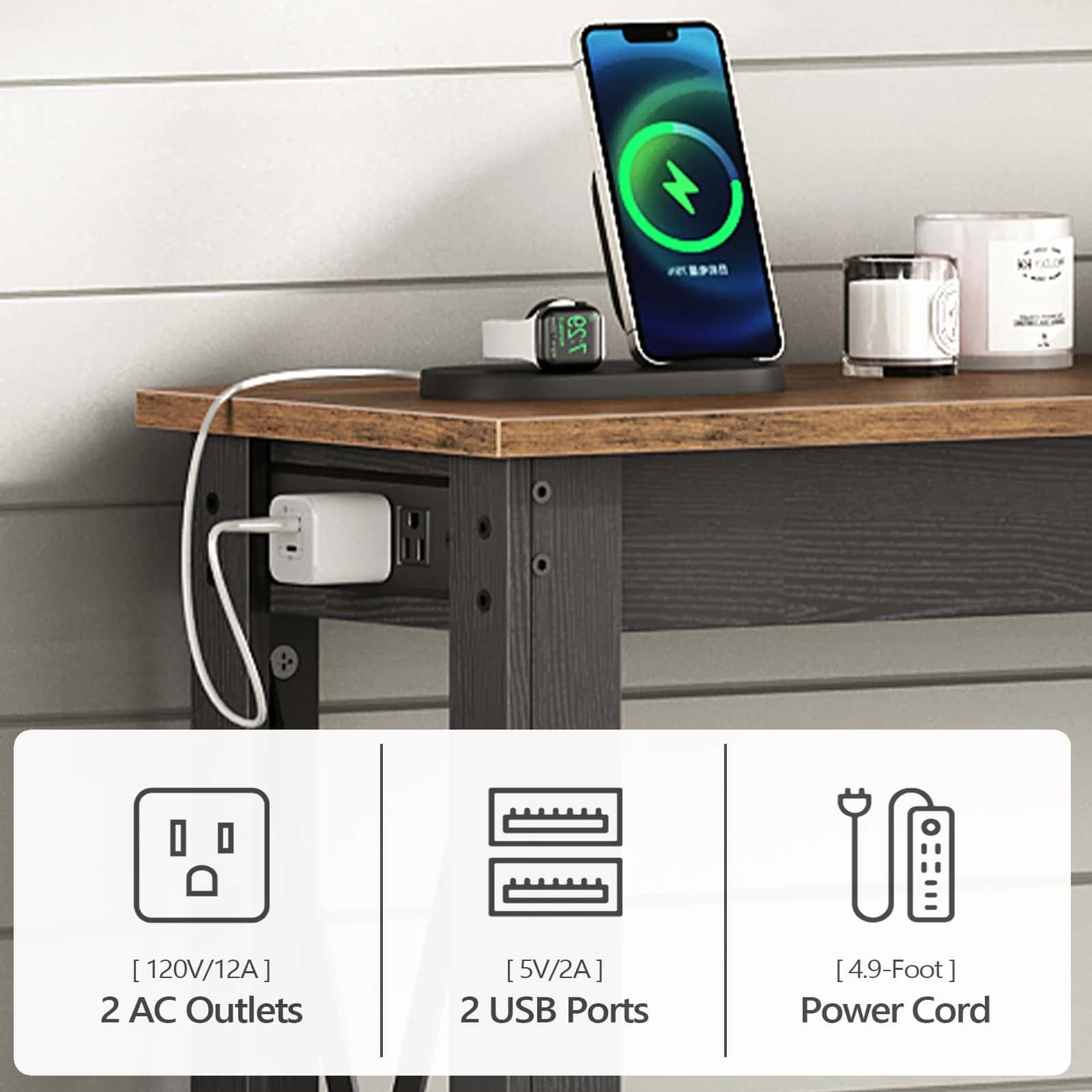 hoobro-console-table-d-entr-e-prises-usb-marron image 7