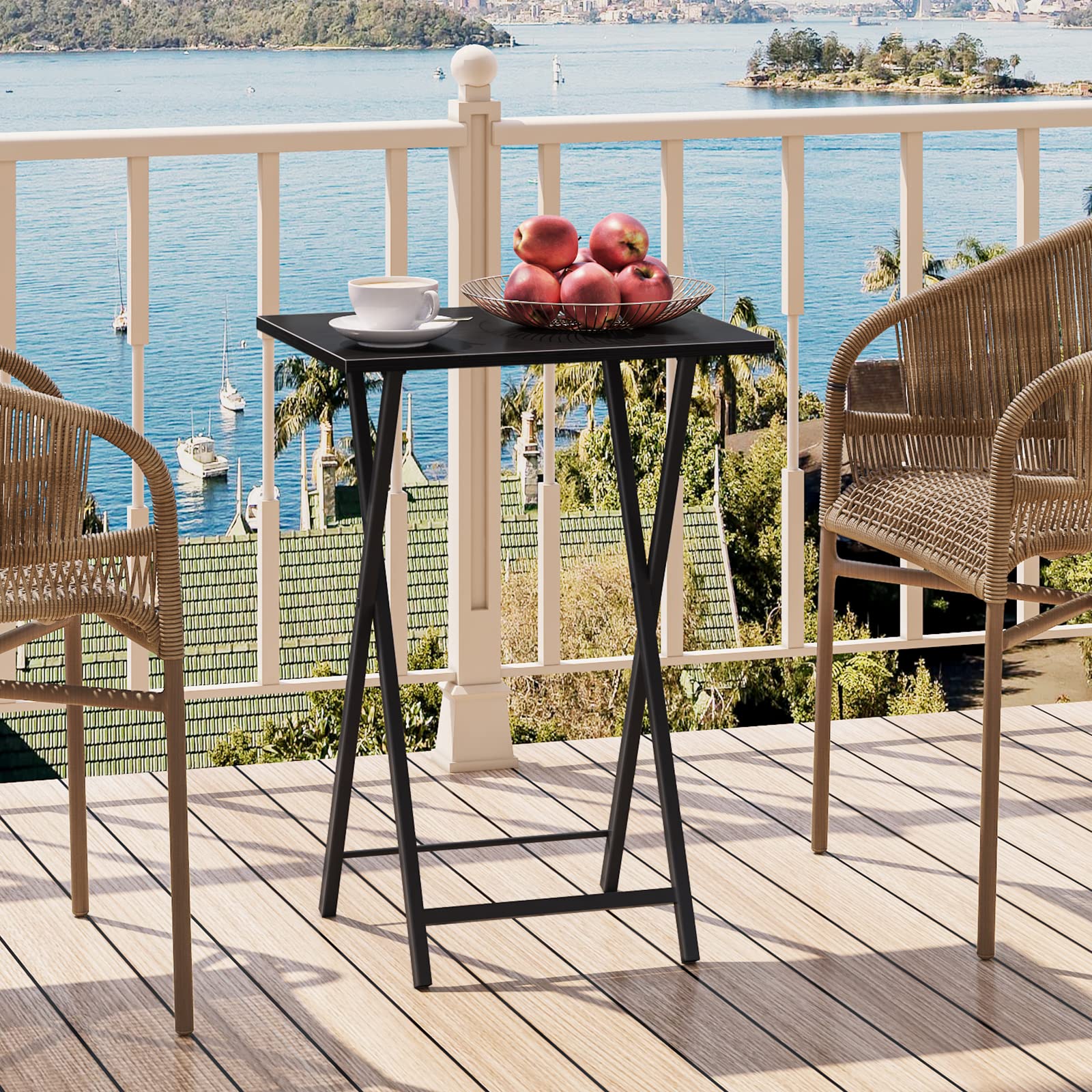 hoobro-table-pliante-plateau-canap-noir-lot-2-snack image 6
